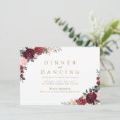 Carte D'accompagnement Réception de mariage floral bohème rustique de Bou (Debout devant)