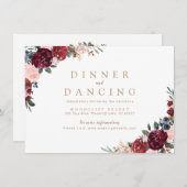 Carte D'accompagnement Réception de mariage floral bohème rustique de Bou (Devant / Derrière)