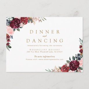 Carte D'accompagnement Réception de mariage floral bohème rustique de Bou