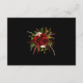 Carte D'accompagnement Réception de mariage Floral Boho de Bourgogne Noir (Dos)