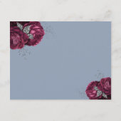 Carte D'accompagnement Réception de mariage Floral Dusty Blue Burgundy (Dos)