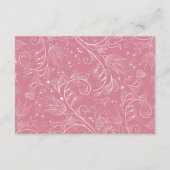 Carte D'accompagnement Réception De Mariage Floral Élégante Rose Duisâtre (Dos)