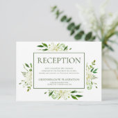 Carte D'accompagnement Réception de mariage floral Hydrangea blanc (Debout devant)