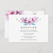 Carte D'accompagnement Réception De Mariage Floral Magnolia (Devant / Derrière)