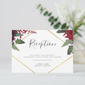 Carte D'accompagnement Réception de mariage | Floral riche en Bourgogne M (Debout devant)