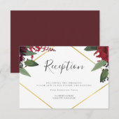 Carte D'accompagnement Réception de mariage | Floral riche en Bourgogne M (Devant / Derrière)