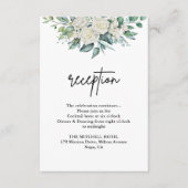 Carte D'accompagnement Réception de mariage floral Rose blanche (Devant)