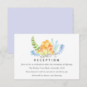 Carte D'accompagnement Réception De Mariage Floral Succulente tendance (Devant / Derrière)