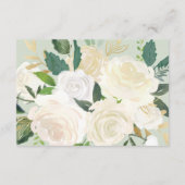 Carte D'accompagnement Réception de mariage Floral Végétalie Or Crème (Dos)