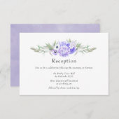 Carte D'accompagnement Réception de mariage floral violet pastel (Devant / Derrière)