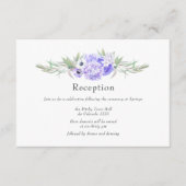 Carte D'accompagnement Réception de mariage floral violet pastel (Devant)