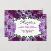 Carte D'accompagnement Réception De Mariage Floral Violet Regal (Devant / Derrière)