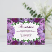 Carte D'accompagnement Réception De Mariage Floral Violet Regal (Debout devant)