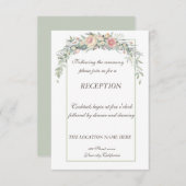 Carte D'accompagnement Réception de mariage florale aquarelle adorable (Devant / Derrière)