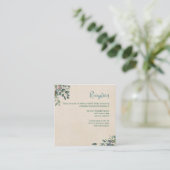 Carte D'accompagnement Réception de mariage florale Blush Sage (Debout devant)
