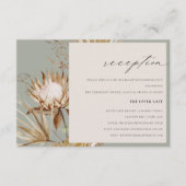 Carte D'accompagnement Réception De Mariage Florale Chic Boho Protea Sec  (Devant)