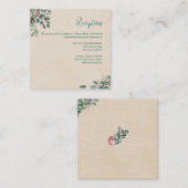 Carte D'accompagnement Réception De Mariage Florale De Sage De Flush (Devant / Derrière)