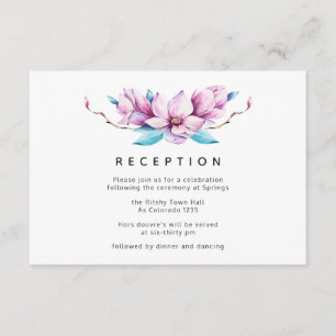 Carte D'accompagnement Réception de mariage florale Magnolia