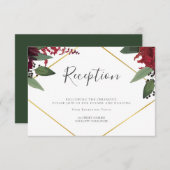 Carte D'accompagnement Réception de mariage | Florale riche en Bourgogne  (Devant / Derrière)