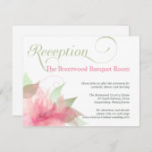 Carte D'accompagnement Réception de mariage florale rose et blanche Starg (Devant / Derrière)