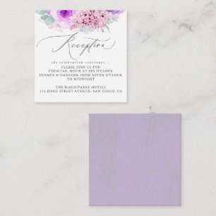 Carte D'accompagnement Réception de mariage florale violet poussiéreux ro