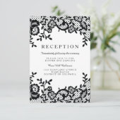 Carte D'accompagnement Réception de mariage formelle en dentelle noire ch (Debout devant)
