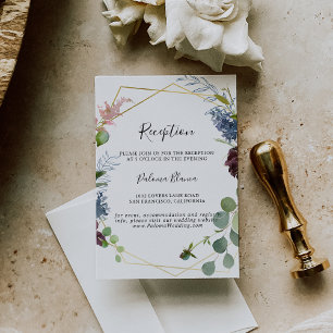 Carte D'accompagnement Réception de mariage géométrique or Bourgogne