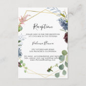 Carte D'accompagnement Réception de mariage géométrique or Bourgogne (Devant)