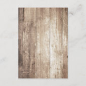 Carte D'accompagnement Réception de mariage Grange rustique Bois Dentelle (Dos)