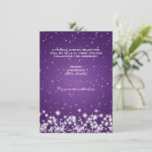 Carte D'accompagnement Réception de Mariage Hiver Étincelle Violet (Debout devant)