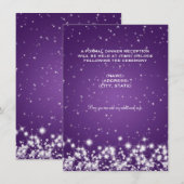 Carte D'accompagnement Réception de Mariage Hiver Étincelle Violet (Devant / Derrière)