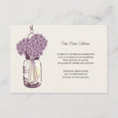 Carte D'accompagnement Réception de mariage Hydrangea & Pot Mason (Devant)