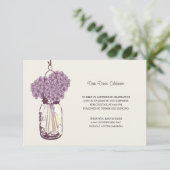 Carte D'accompagnement Réception de mariage Hydrangea & Pot Mason (Debout devant)