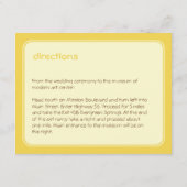 Carte D'accompagnement Réception de mariage jaune des inséparables contem (Dos)