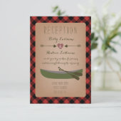 Carte D'accompagnement Réception de mariage Lumberjack Plaid Canoë + Flèc (Debout devant)