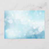 Carte D'accompagnement Réception de mariage Luxe Bokeh Bleu Pailleté (Dos)