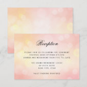 Carte D'accompagnement Réception de mariage Luxe Rose Bokeh Paillettes Lu (Devant / Derrière)