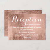 Carte D'accompagnement Réception de mariage luxeuse avec feuille de rose  (Devant / Derrière)