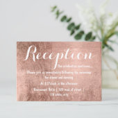 Carte D'accompagnement Réception de mariage luxeuse avec feuille de rose  (Debout devant)