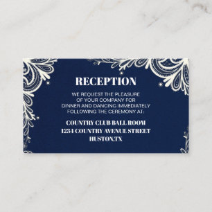 Carte D'accompagnement réception de mariage marine bleu marine côtière