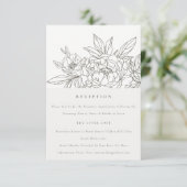 Carte D'accompagnement Réception de mariage minimal chic Brown floral (Debout devant)