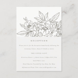 Carte D'accompagnement Réception de mariage minimal chic Brown floral