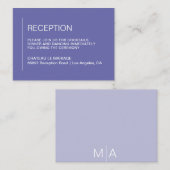 Carte D'accompagnement Réception de mariage minimaliste (Devant / Derrière)