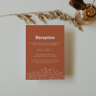 Carte D'accompagnement Réception de mariage minimaliste aux fleurs sauvag