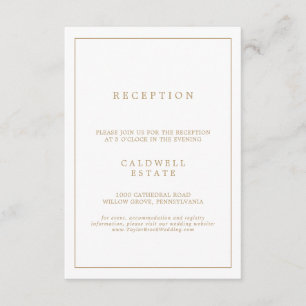 Carte D'accompagnement Réception de mariage minimaliste pour la typograph