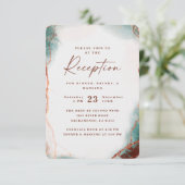 Carte D'accompagnement Réception de mariage moderne Abstraite Terra Cotta (Debout devant)