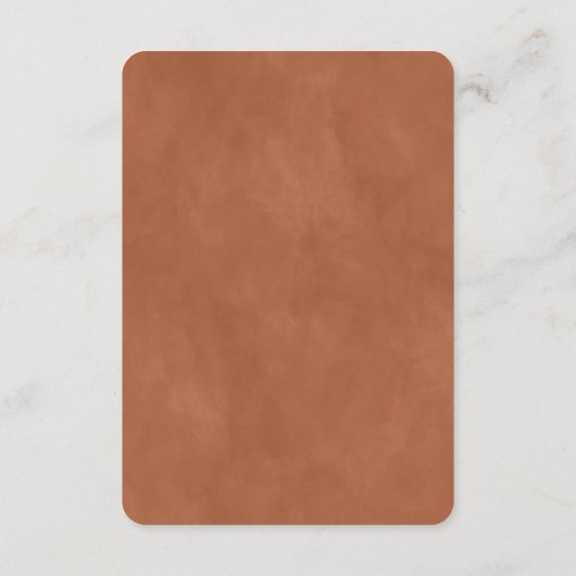 Carte D'accompagnement Réception de mariage moderne Abstraite Terra Cotta (Dos)