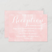 Carte D'accompagnement Réception de mariage moderne aquarelle rose pâle (Devant / Derrière)
