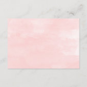 Carte D'accompagnement Réception de mariage moderne aquarelle rose pâle (Dos)