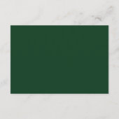 Carte D'accompagnement Réception de mariage moderne avec bordure verte (Dos)